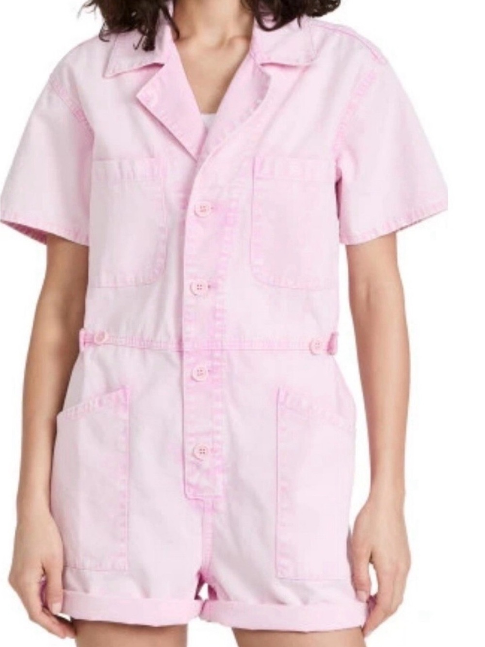 Parker Short Sleeve Romper in Aurora Pink Acid
PISTOLA